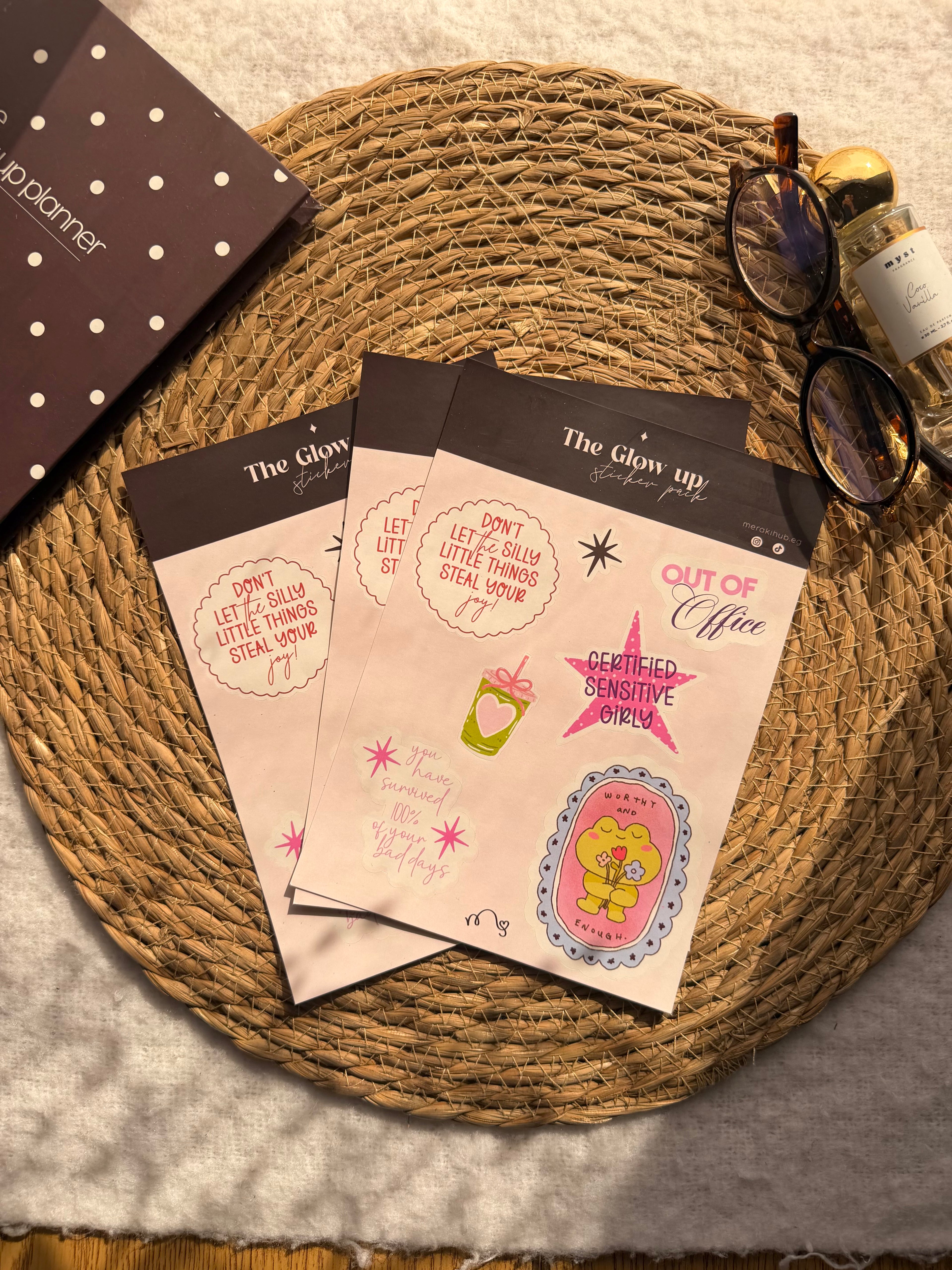 The Glow up sticker sheet