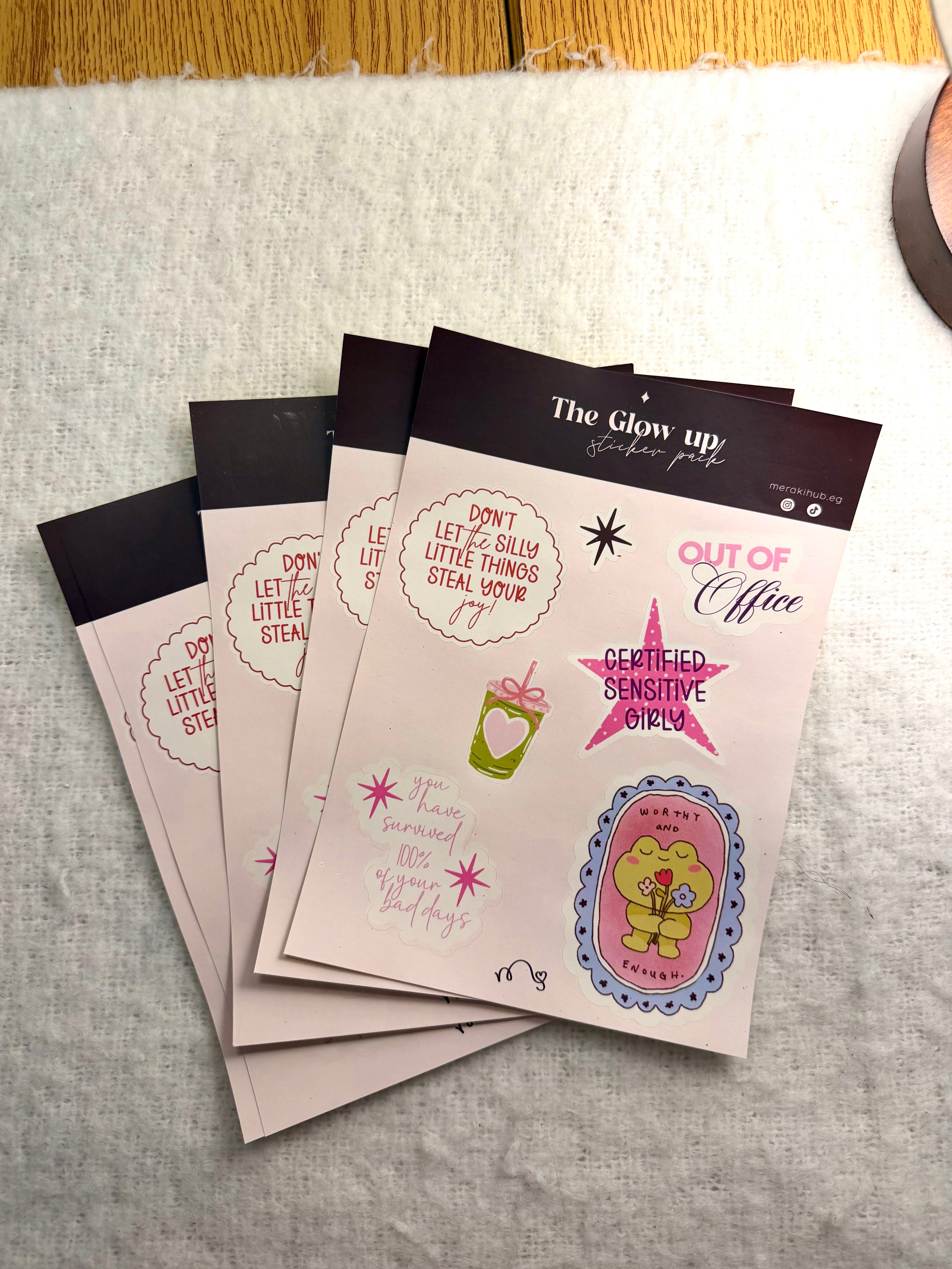 The Glow up sticker sheet