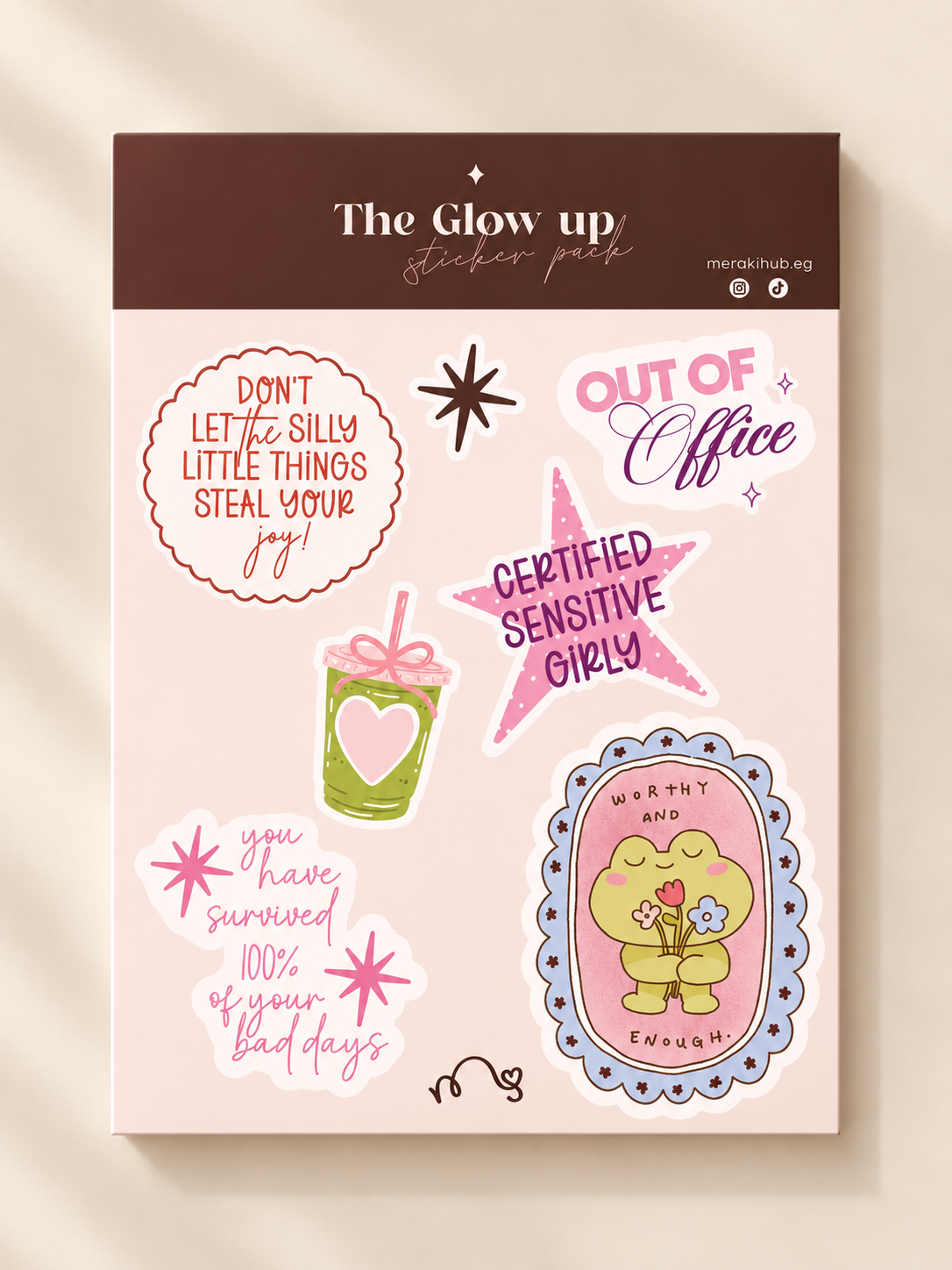 The Glow up sticker sheet
